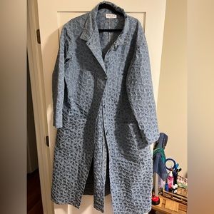 Women’s vintage long Light blue dress coat.